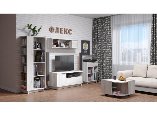 Стеллаж боковой Флекс 26 Дуб Шавиниган